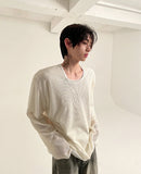 See-through wide neck knit