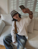 Heritage Chrome Waffle Henley Neck