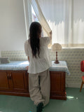 Gyuni Shirring Pocket Balloon Wide Cotton Pants