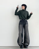 Timer Black Washed Wide Denim