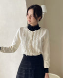 Tilla Layered Color Matching Pearl Lace Polar Knit