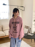 Whatever Brushed Ribbed Boxy Lettering Hood T-Shirt