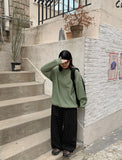 [unisex] Hakkui round over knit sweatshirt