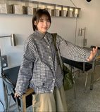Kinu Button Check Over Cotton Jacket