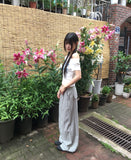 [Muffler SET] Lensa Dot Print Lace Off-Shoulder Short Sleeve T-Shirt