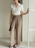 Hien Pin Tuck Span Wide Slacks