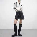 Razen Buckle Leather Skirt