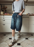 Tailor washed Bermuda denim pants
