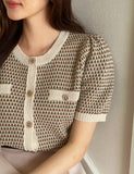 Mailoro Color Matching Tweed Knit Cardigan