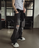 Pio Damaged Washed Denim Pants