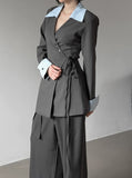 Lab Shirt Layered Wrap One Piece Jacket