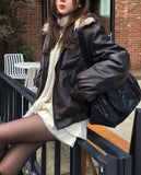 Kati Real Raccoon Fur Leather Jacket