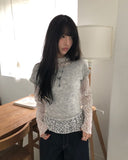 Dor lip neck short sleeve knit