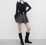 Nero pocket pleats skirt