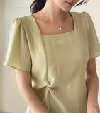 Gobelin Square Shirring Strap Blouse