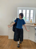 [unisex] Whiyo Keyring Raw Denim Banding Bermuda Pants
