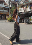 Floy One-Tuck Raw Wide Pants