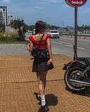 Romi Stripe Pleated Miniskirt