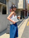 Low rivet one shoulder sleeveless