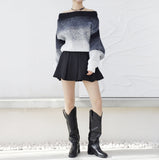 Gradation Off Shoulder Knit