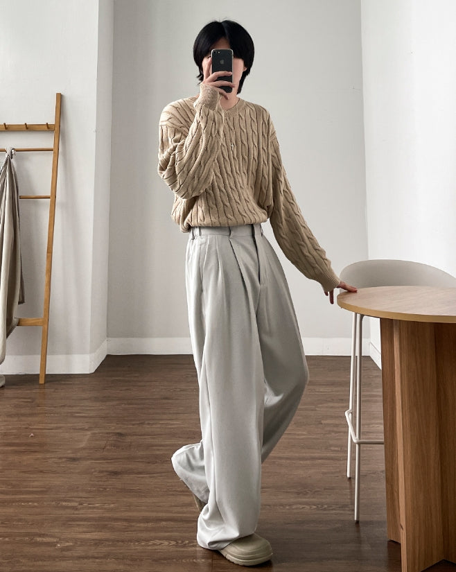 【YOURNUS】Ronnie Two Tuck Wide Slacks YOURNUS (ユアノス) - ロニーツータックワイドスラックス
