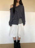 Duane Slub Frill Cardigan
