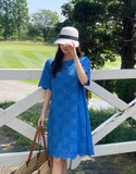 Rica Punching Lace Short Sleeve Mini One Piece