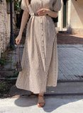 Kenner Seersucker Puff Stripe Long One Piece (Belt Set)