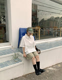 [BAONHAUS] Haseun Check Banding String Half Pants