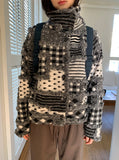 Pitanne Dot Patch Knit Cardigan Jacket