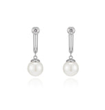 H Edition Silver (W) H Pearl One-Touch Earrings