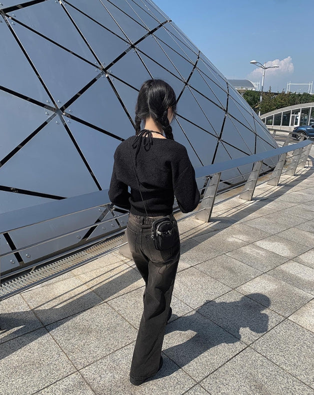 【Anyone more】Uku Wash Denim Wide Pants Anyone more (エニワンモア) - ウクウォッシュデニムワイド