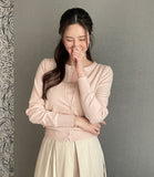 Peer Knit Sleeveless Cardigan Set