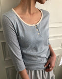 S-On Star Pattern Three Quarter T-Shirt
