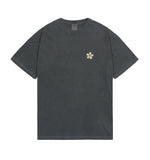 Flower Smile Logo Embroidery Pigment Short Sleeve T-shirt