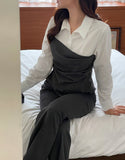 Sharing Stripe Color Matching Top Shirt