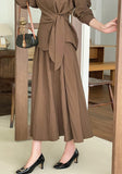 [Hairband Set] Macy Collar Wrap Shirt Banding Long Skirt Set