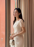 Baunjeu Heart Neck Blouse Skirt Set