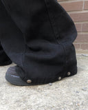 Glen Side Snap Wide Cotton Pants