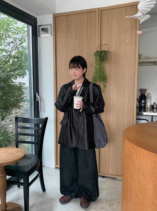 【BAON】Heine Side Pintuck Stitch Wide Denim Pants BAON (バオン) - ハイネサイドピンタックステッチワイドデニム