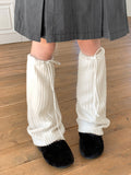 Bael brushed bootcut ribbed string leg warmers