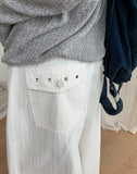 Bepos Rivet Cotton Balloon Wide Pants