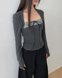 Bil Dot Square Stripe Warmer Long Sleeve T-Shirt