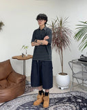 May Pigment Stripe Collar Tee