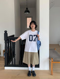 Tomt Number Printing Over Short Sleeve Tee