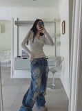 Funky Damage Wide Denim Pants