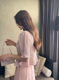 Jane Round Puff Peplum Blouse