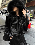 Pkanu Mix Leather Zip-Up + Black Fur