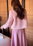 Ronda Mix Collar Pearl Tweed Jacket
