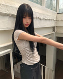 Bonir Side Shirring Short Sleeve T-shirt